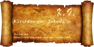 Kirchburger István névjegykártya